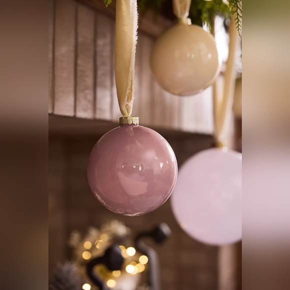 Anthropologie 5" Colorful Glass Bauble Ornaments, Set of 6 - Picture 5 of 6